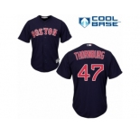 Men's Majestic Boston Red Sox #47 Tyler Thornburg Replica Navy Blue Alternate Road Cool Base MLB Jersey