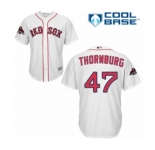 Men's Majestic Boston Red Sox #47 Tyler Thornburg Replica White Home Cool Base 2018 World Series Champions MLB Jersey
