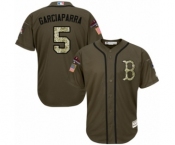 Men's Majestic Boston Red Sox #5 Nomar Garciaparra Authentic Green Salute to Service 2018 World Series Champions MLB Jersey
