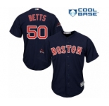 Men's Majestic Boston Red Sox #50 Mookie Betts Replica Navy Blue Alternate Road Cool Base 2018 World Series Champions MLB Jersey