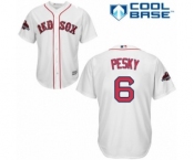 Men's Majestic Boston Red Sox #6 Johnny Pesky Replica White Home Cool Base 2018 World Series Champions MLB Jersey