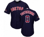Men's Majestic Boston Red Sox #8 Carl Yastrzemski Authentic Navy Blue Team Logo Fashion Cool Base 2018 World Series Champions MLB Jersey