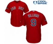 Men's Majestic Boston Red Sox #9 Ted Williams Replica Red Alternate Home Cool Base 2018 World Series Champions MLB Jersey