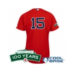 mlb jerseys boston red sox #15 dustin pedroia red(cool base 100th anniversary patch)