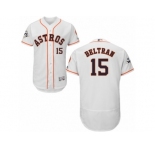 Houston Astros #15 Carlos Beltran Authentic White Home 2017 World Series Bound Flex Base MLB Jersey