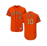Men Houston Astros #10 Yuli Gurriel Orange FlexBase Authentic 2018 Gold Program Stitched Baseball Jersey