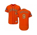 Men Houston Astros #9 Marwin Gonzalez Orange FlexBase Authentic 2018 Gold Program Stitched Baseball Jersey