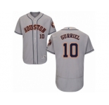 Men Majestic Houston Astros #10 Yuli Gurriel Grey Flexbase Authentic Collection MLB Jersey
