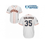 Men Majestic Houston Astros #35 Justin Verlander Replica White Home Cool Base MLB Jersey