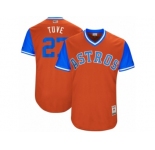 Men's 2017 Little League World Series Astros Jose Altuve #27 Tuve Orange Jersey