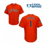 Men's Houston Astros #1 Carlos Correa Replica Orange Alternate Cool Base 2019 World Series Bound Baseball Jersey