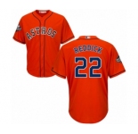 Men's Houston Astros #22 Josh Reddick Replica Orange Alternate Cool Base 2019 World Series Bound Baseball Jersey