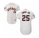 Men's Houston Astros #25 Jose Cruz Jr. White Home Flex Base Authentic Collection 2019 World Series Bound Baseball Jersey