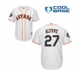 Men's Houston Astros #27 Jose Altuve Replica White Home Cool Base 2019 World Series Bound Baseball Jersey