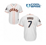 Men's Houston Astros #7 Craig Biggio Replica White Home Cool Base 2019 World Series Bound Baseball Jersey