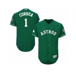 Men's Majestic Houston Astros #1 Carlos Correa Green Celtic Flexbase Authentic Collection MLB Jersey