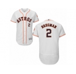 Men's Majestic Houston Astros #2 Alex Bregman White Flexbase Authentic Collection MLB Jersey