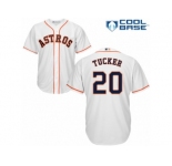 Men's Majestic Houston Astros #20 Preston Tucker Replica White Home Cool Base MLB Jersey
