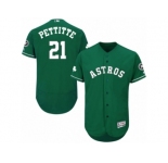 Men's Majestic Houston Astros #21 Andy Pettitte Green Celtic Flexbase Authentic Collection MLB Jersey