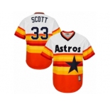 Men's Majestic Houston Astros #33 Mike Scott Replica Orange Cooperstown MLB Jersey