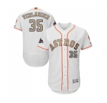 Men's Majestic Houston Astros #35 Justin Verlander White 2018 Gold Program Flex Base Authentic Collection MLB Jersey