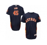 Men's Majestic Houston Astros #45 Carlos Lee Navy Blue Flexbase Authentic Collection MLB Jersey
