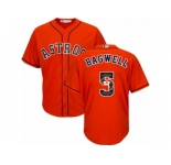 Men's Majestic Houston Astros #5 Jeff Bagwell Authentic Orange Team Logo Fashion Cool Base MLB Jersey