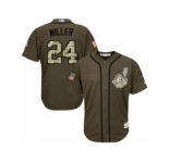 Cleveland Indians #24 Andrew Miller Authentic Green Salute to Service MLB Jersey