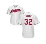 Cleveland Indians #32 Jay Bruce Replica White Home Cool Base MLB Jersey