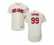 Cleveland Indians #99 Ricky Vaughn Cream Flexbase Authentic Collection Stitched Baseball Jersey