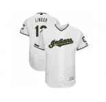 Men Cleveland Indians #12 Francisco Lindor White Flexbase Authentic Collection 2018 Memorial Day Stitched MLB Jersey