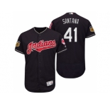 Men's Cleveland Indians #41 Carlos Santana 2017 Spring Training Flex Base Authentic Collection Stitched Baseball Jersey