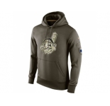 Men's Cleveland Indians Nike Olive Salute To Service KO Performance Hoodie