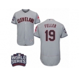 Men's Majestic Cleveland Indians #19 Bob Feller Grey 2016 World Series Bound Flexbase Authentic Collection MLB Jersey