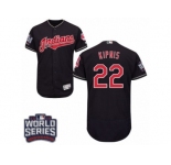Men's Majestic Cleveland Indians #22 Jason Kipnis Navy Blue 2016 World Series Bound Flexbase Authentic Collection MLB Jersey