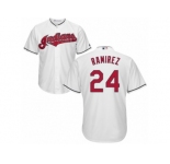 Men's Majestic Cleveland Indians #24 Manny Ramirez Replica White Home Cool Base MLB Jersey