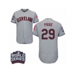 Men's Majestic Cleveland Indians #29 Satchel Paige Grey 2016 World Series Bound Flexbase Authentic Collection MLB Jersey