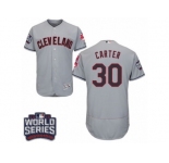 Men's Majestic Cleveland Indians #30 Joe Carter Grey 2016 World Series Bound Flexbase Authentic Collection MLB Jersey