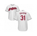 Men's Majestic Cleveland Indians #31 Danny Salazar Authentic White Home Cool Base MLB Jersey