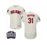 Men's Majestic Cleveland Indians #31 Danny Salazar Cream 2016 World Series Bound Flexbase Authentic Collection MLB Jersey