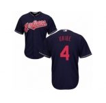 Men's Majestic Cleveland Indians #4 Juan Uribe Replica Navy Blue Alternate 1 Cool Base MLB Jersey