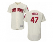 Men's Majestic Cleveland Indians #47 Trevor Bauer Cream Flexbase Authentic Collection MLB Jersey