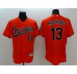 Men Baltimore Orioles #13 Manny Machado Majestic Orange Flexbase Authentic Collection Player Jersey