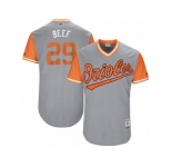 Men's 2017 Little League World Series Orioles #29 Welington Castillo Beef Gray Jersey