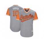 Men's 2017 Little League World Series Orioles Adam Jones #10 Pappo Gray Jersey