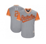 Men's 2017 Little League World Series Orioles J.J. Hardy #2 J.J. Gray Jersey