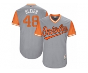 Men's 2017 Little League World Series Orioles Richard Bleier #48 Bleier Gray Jersey
