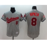 Men's Baltimore Orioles #8 Carl Yastrzemski Majestic Gray Fashion Stars & Stripes Flex Base Player Jersey