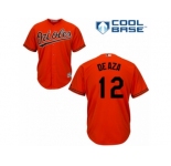 Men's Majestic Baltimore Orioles #12 Alejandro De Aza Replica Orange Alternate Cool Base MLB Jersey