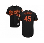 Men's Majestic Baltimore Orioles #45 Mark Trumbo Black Flexbase Authentic Collection MLB Jersey